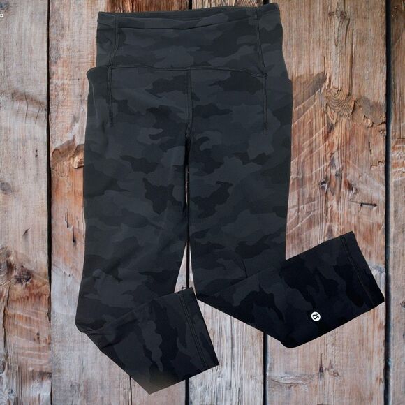 Lululemon Swift Speed High-Rise Crop 21"  Heritage 365 Camo‎ Deep Coal 4 W6BJES - Picture 1 of 8